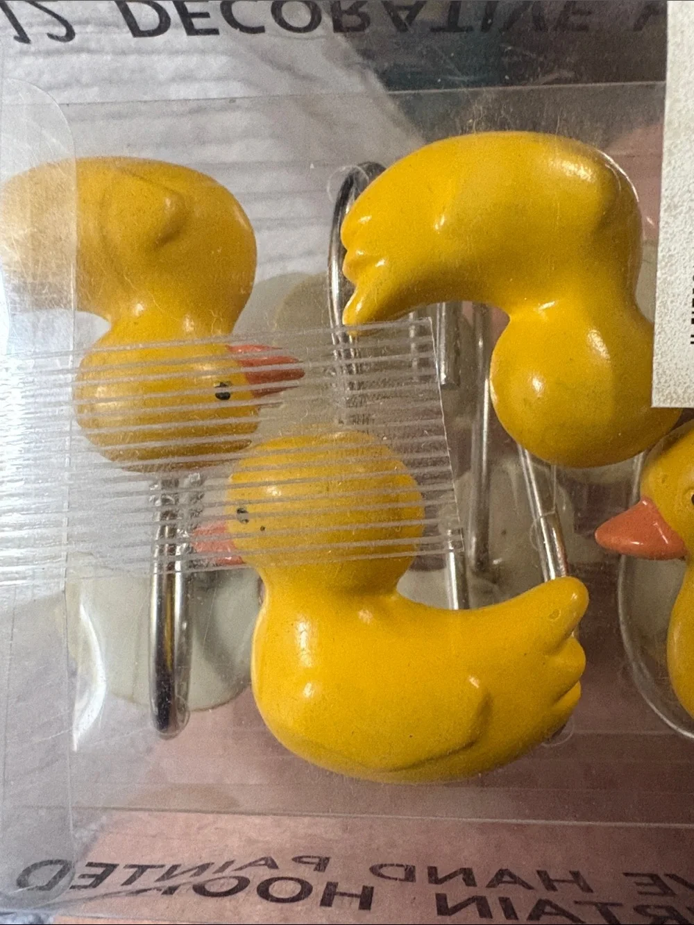 Hand Crafted Yellow Shower Curtain Hooks - Set of 12